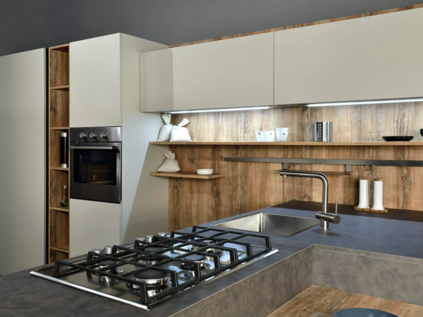 Modern grey kitchen with Time peninsula Image