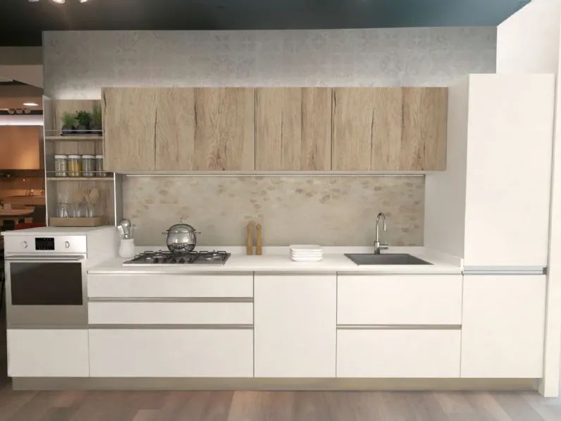 Cucina bianca moderna lineare Start con Veneta Cucine Image